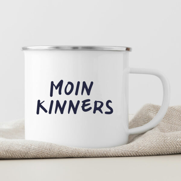 Emaille Becher Knud Pfahl Moin Kinners